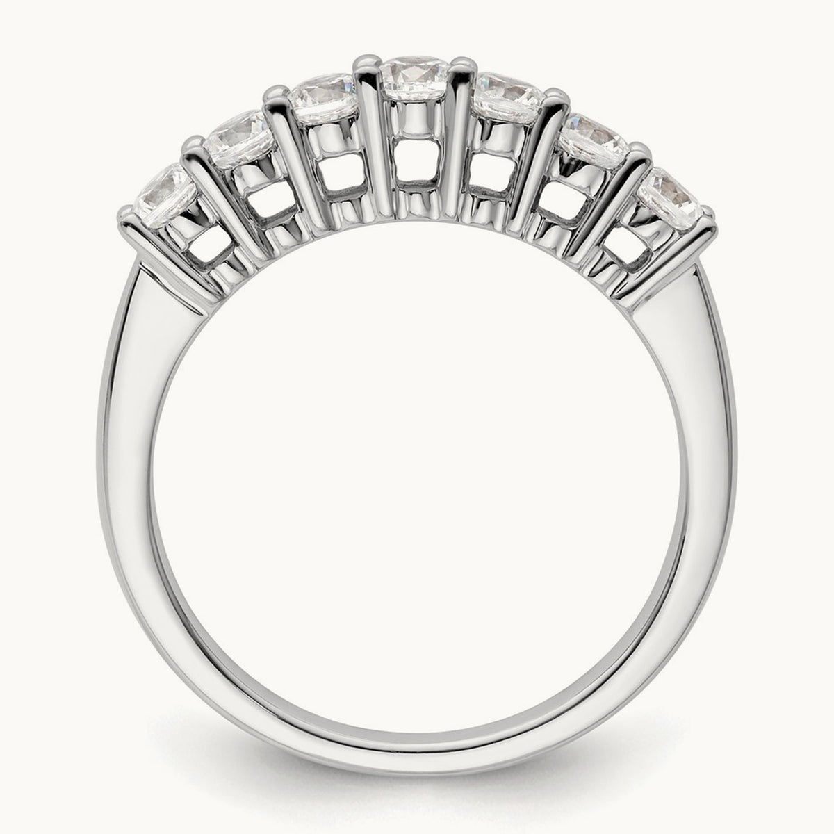 7-Stone Diamond Band, 14K White Gold