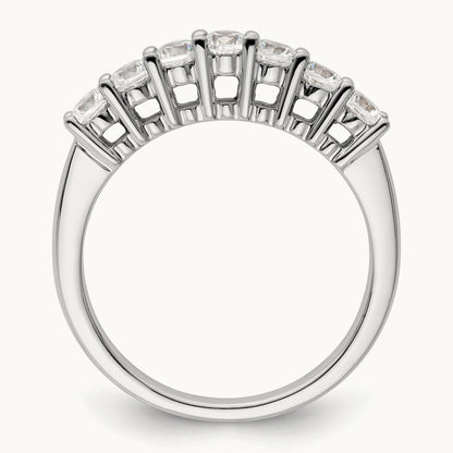 7-Stone Diamond Band, 14K White Gold