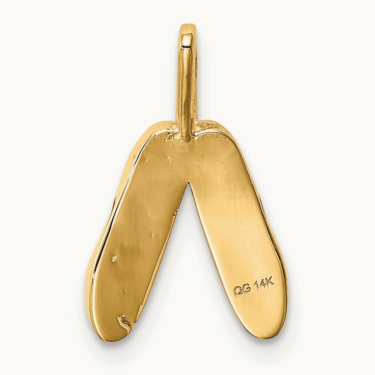 Solid Polished 3-D Ballet Slippers Charm, 14K Rose Gold