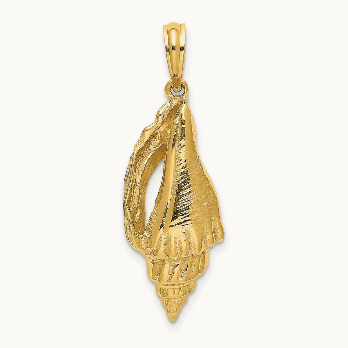 Polished Elongated Shell Charm, 14K