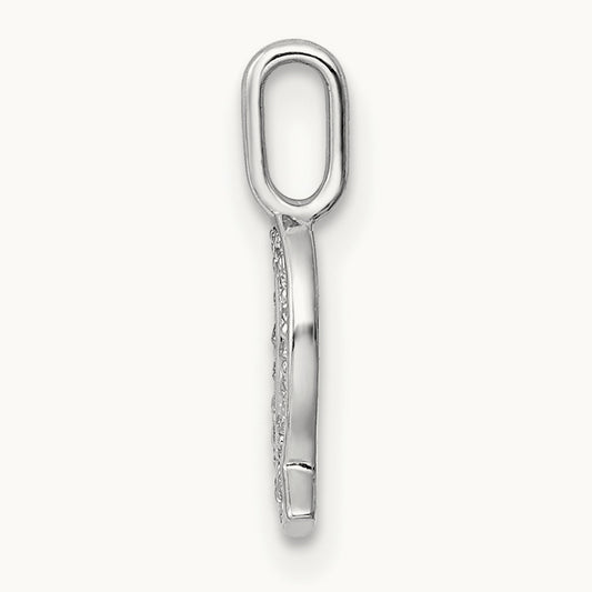 Diamond Letter Q Initial Pendant, 14K White Gold