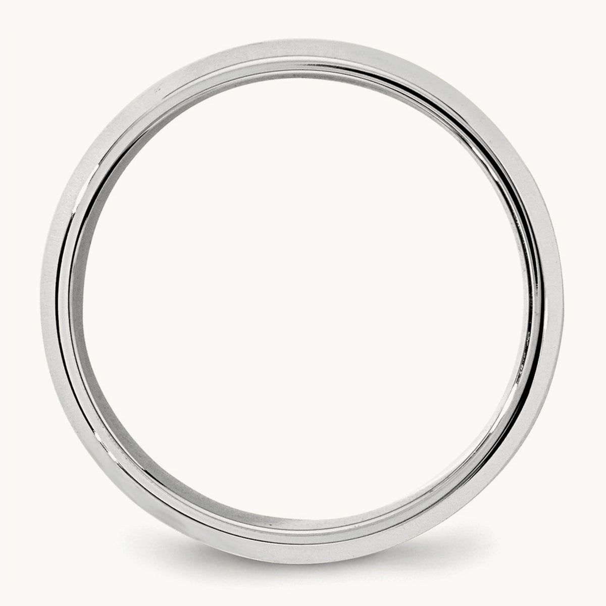 Bevel Edge Comfort Fit Band — 14K White Gold, 7mm