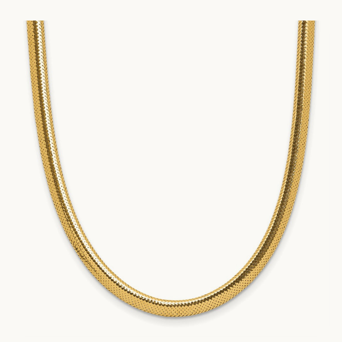 Polished Mesh Necklace, 14K — Leslie's