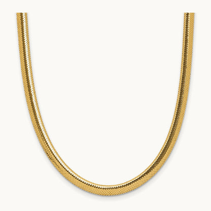 Polished Mesh Necklace, 14K — Leslie's