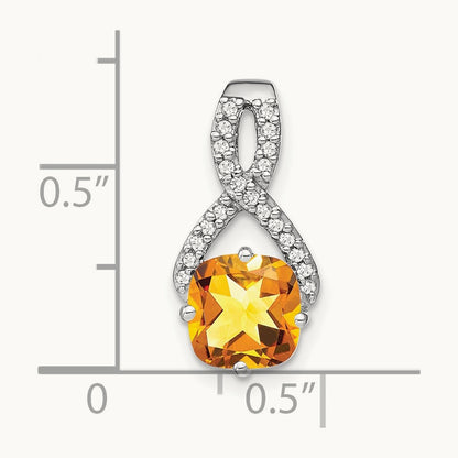 Cushion Citrine and Diamond Pendant — photo set
