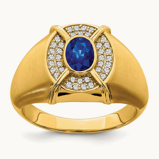 Sapphire and Diamond Mens Ring — photo set