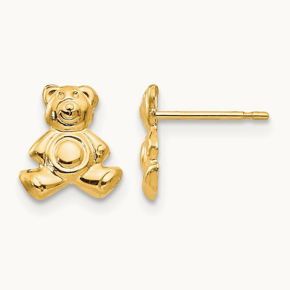 Teddy Bear Post Earrings — 10mm