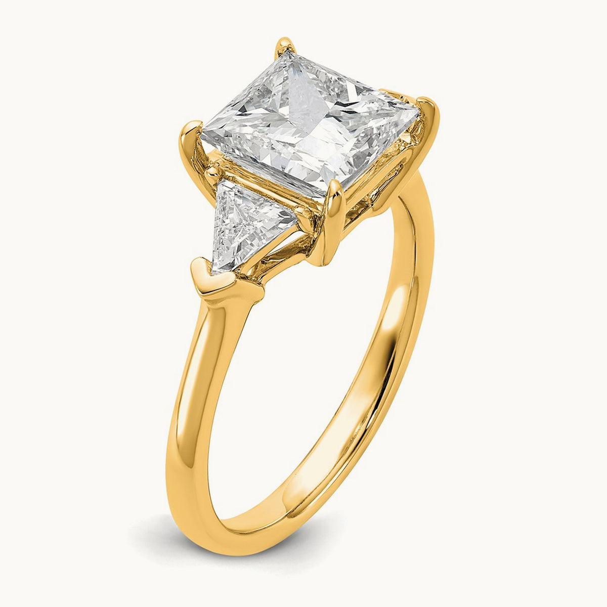 Princess/Trillion Engagement Ring, 1.50-4.00 ct tw Lab-Grown Diamond — 3 1/8 ct, 14K Yellow Gold