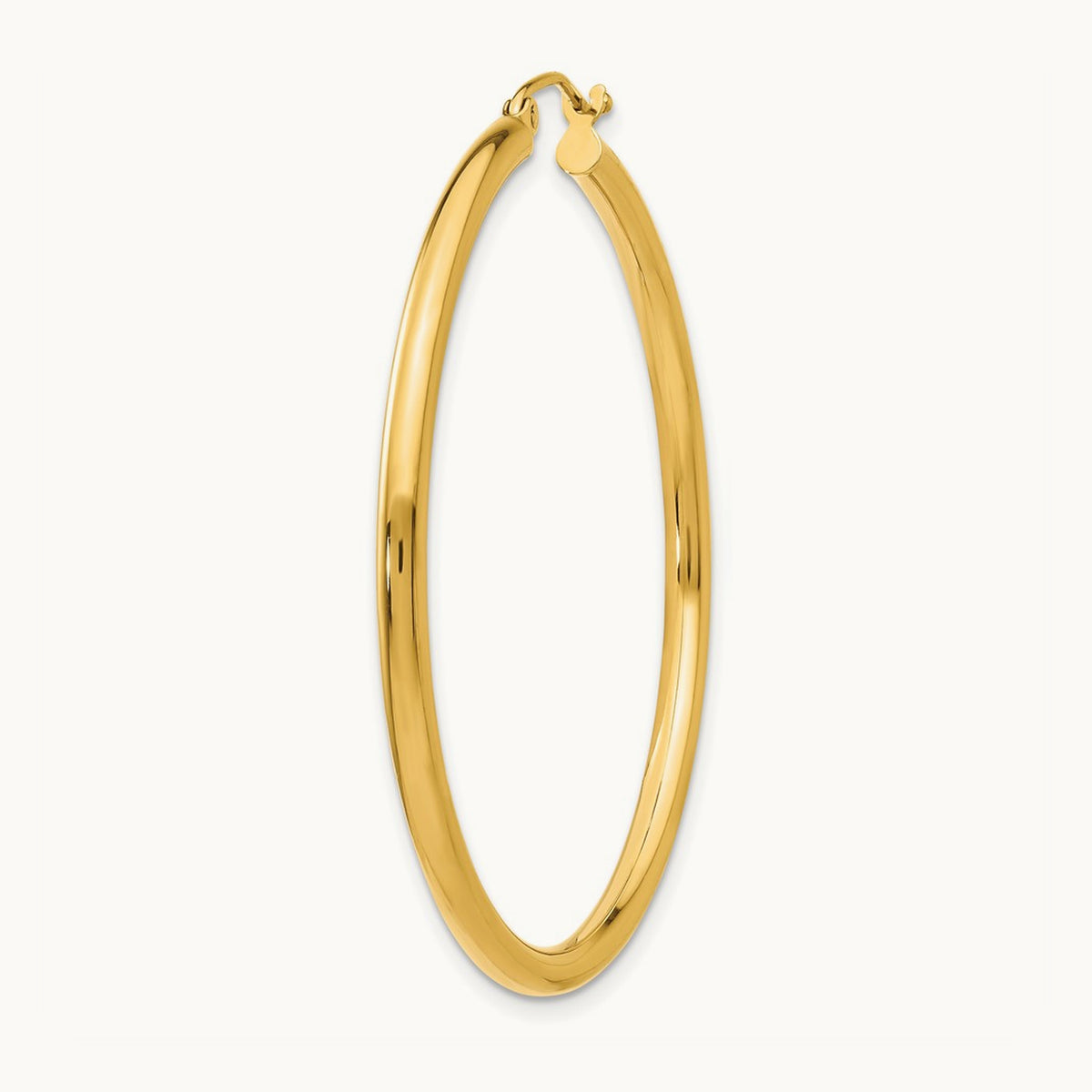 Single 14K Polished Lightweight Tube Hoop Earring, 2.5mm