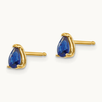 Sapphire Post Earrings, 14K