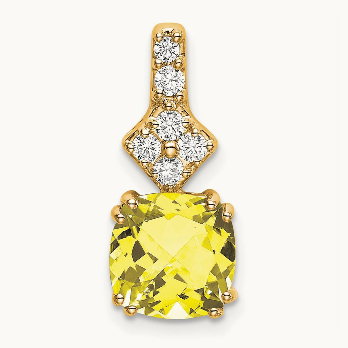 Created Yellow Sapphire Pendant, 0.20 ct tw Lab-Grown Diamond