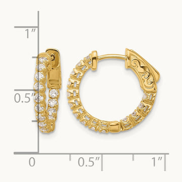 .56ct 28- In/Out Hoop w/ Safety Clasp Diamond Earrings, 1.75mm, 14K
