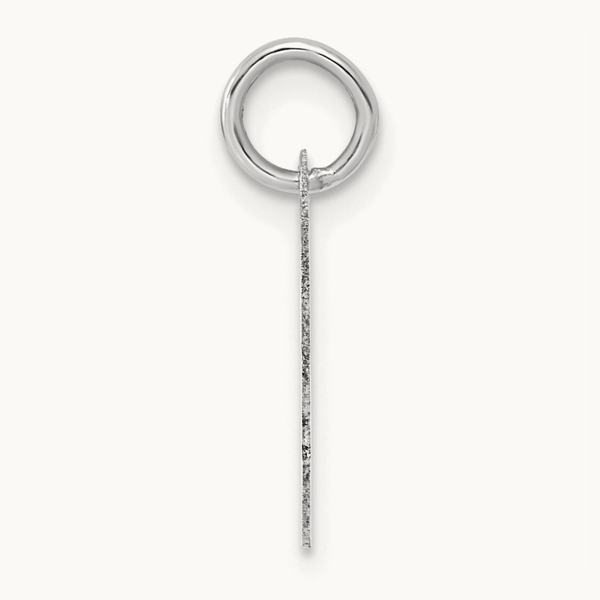 Small Script Letter Y Initial Charm, 14K White Gold