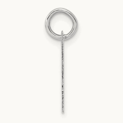 Small Script Letter Y Initial Charm, 14K White Gold