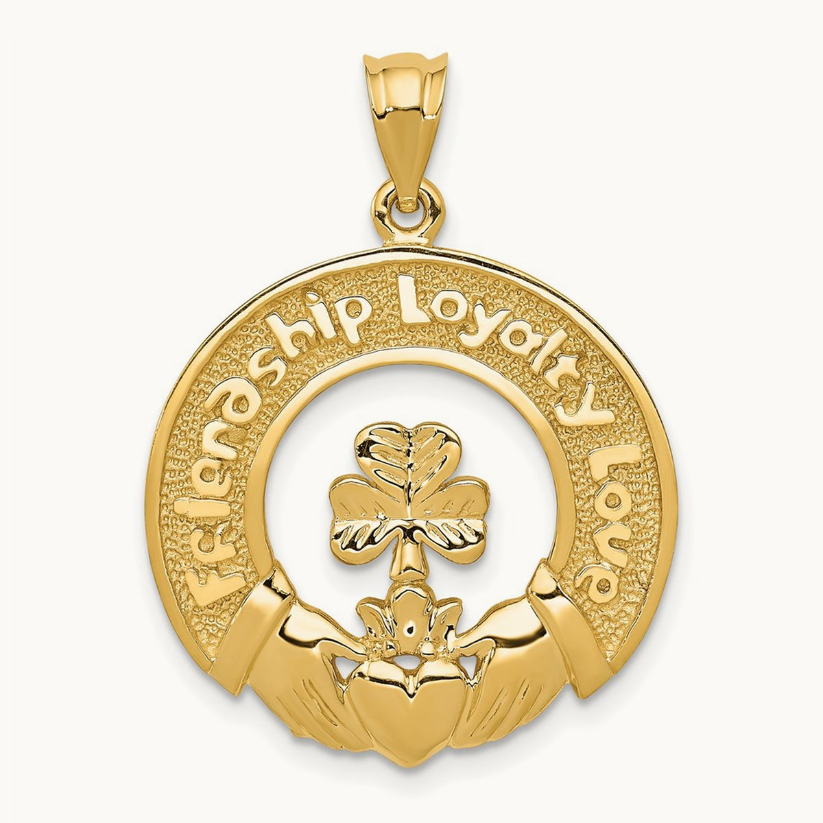 Claddagh Leaf Charm, 14K