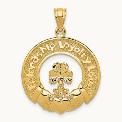 Claddagh Leaf Charm, 14K