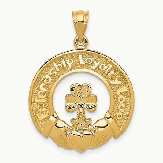 Claddagh Leaf Charm, 14K