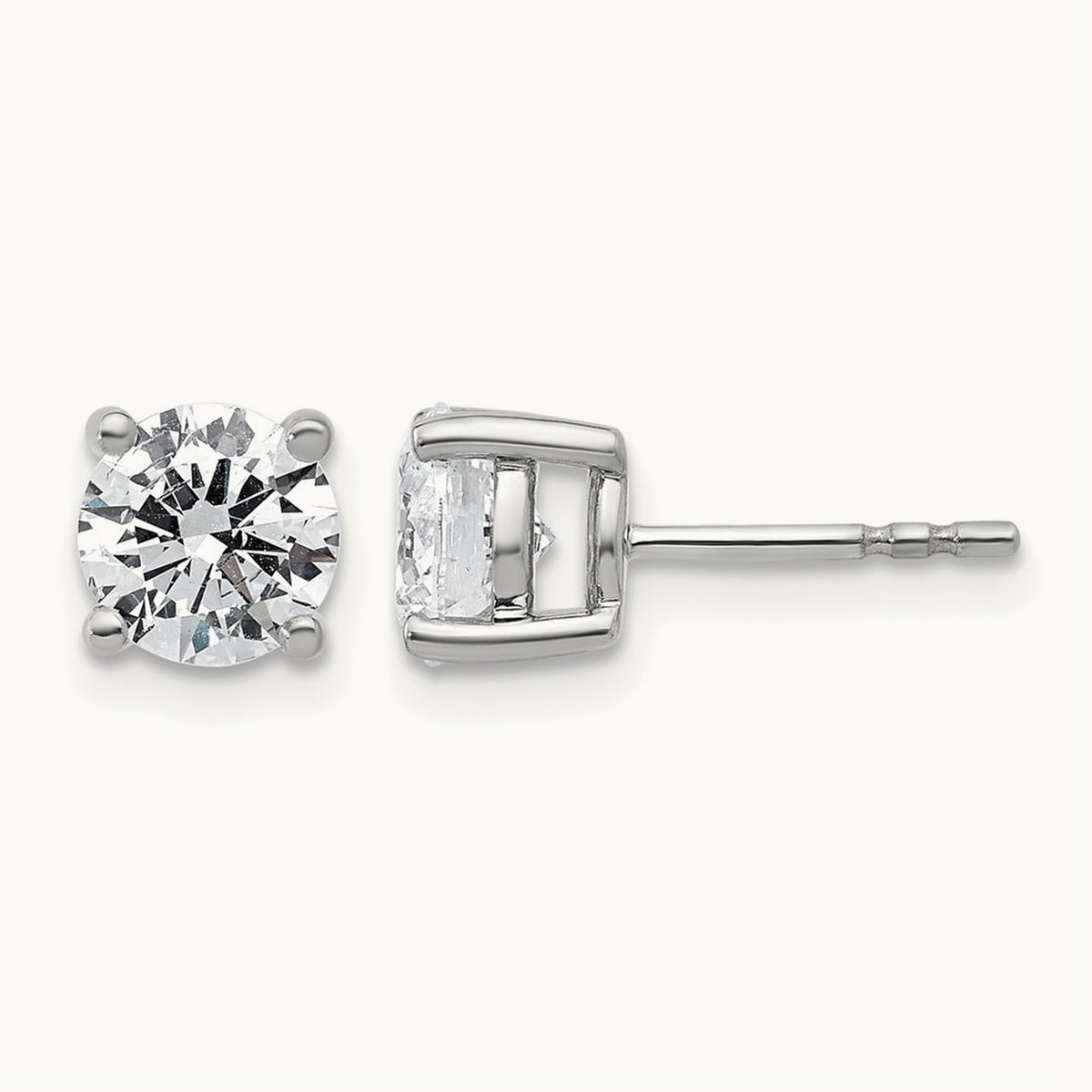Round Heavyweight Stud Earrings, 0.10-7.00 ct tw Lab-Grown Diamond — 2 ct, Platinum