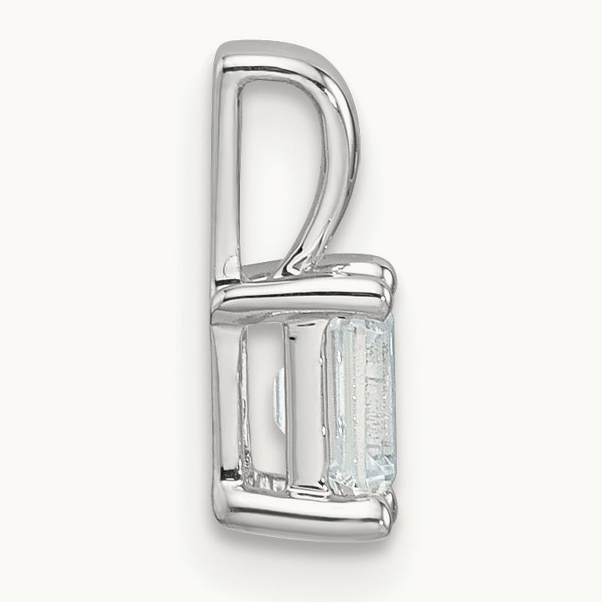 Emerald Four-Prong Pendant, 1/2-5 ct Lab-Grown Diamond — 14K White Gold
