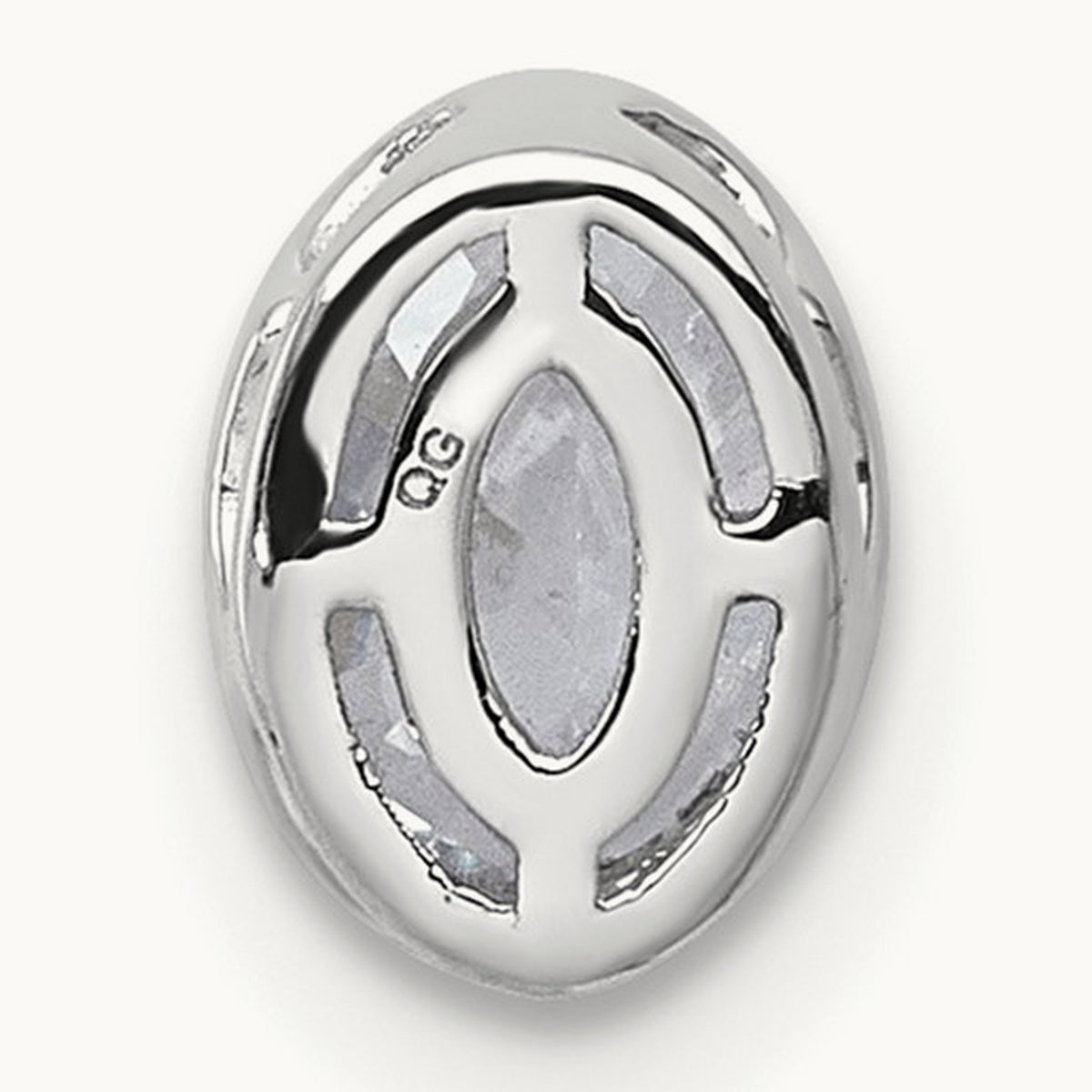 Oval Bezel Set Chain Slide Pendant, 0.25-3.00 ct tw Lab-Grown Diamond — 1/2 ct, VS (Best), 14K White Gold