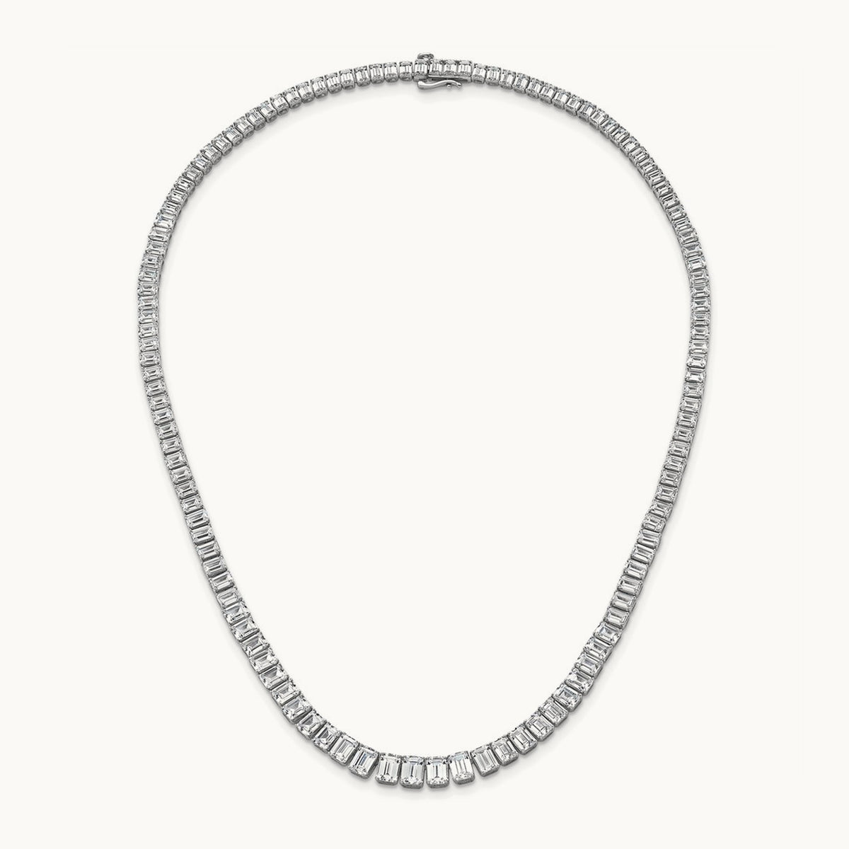 Emerald Graduated Tennis Necklace, 29.25 ct tw Lab-Grown Diamond