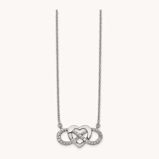 Diamond Infinity Heart 18 inch Necklace — 14K White Gold