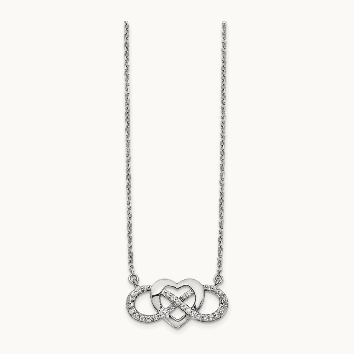 Infinity Heart Necklace, 0.20 ct tw Lab-Grown Diamond