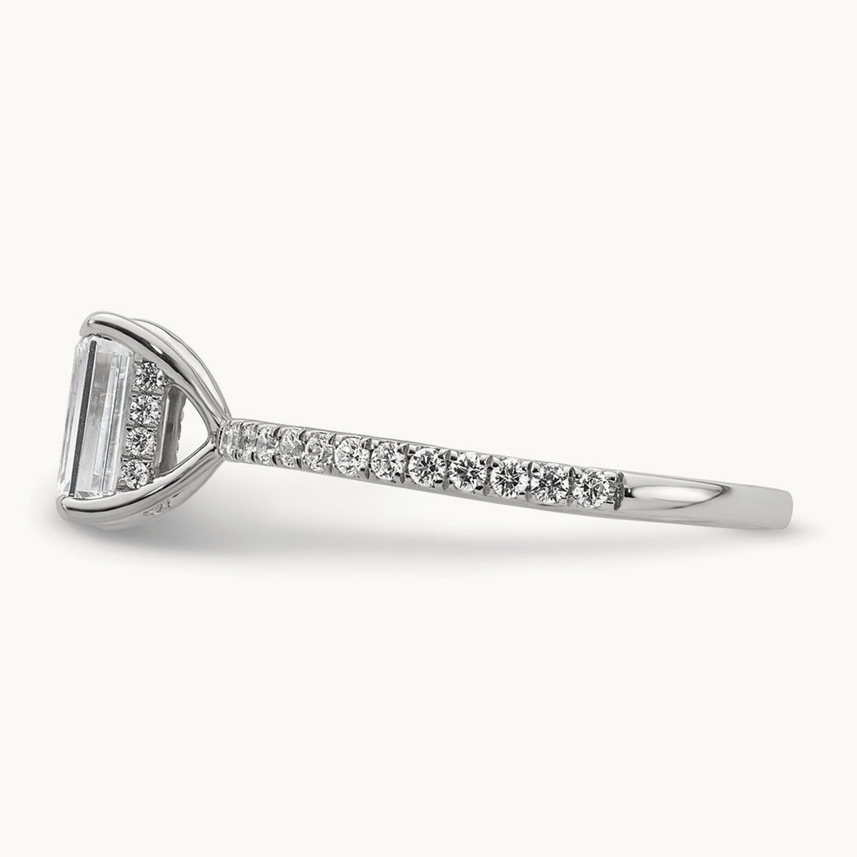 Emerald Solitaire Engagement Ring, 1.25-2.25 ct tw Lab-Grown Diamond — 14K White Gold, 7
