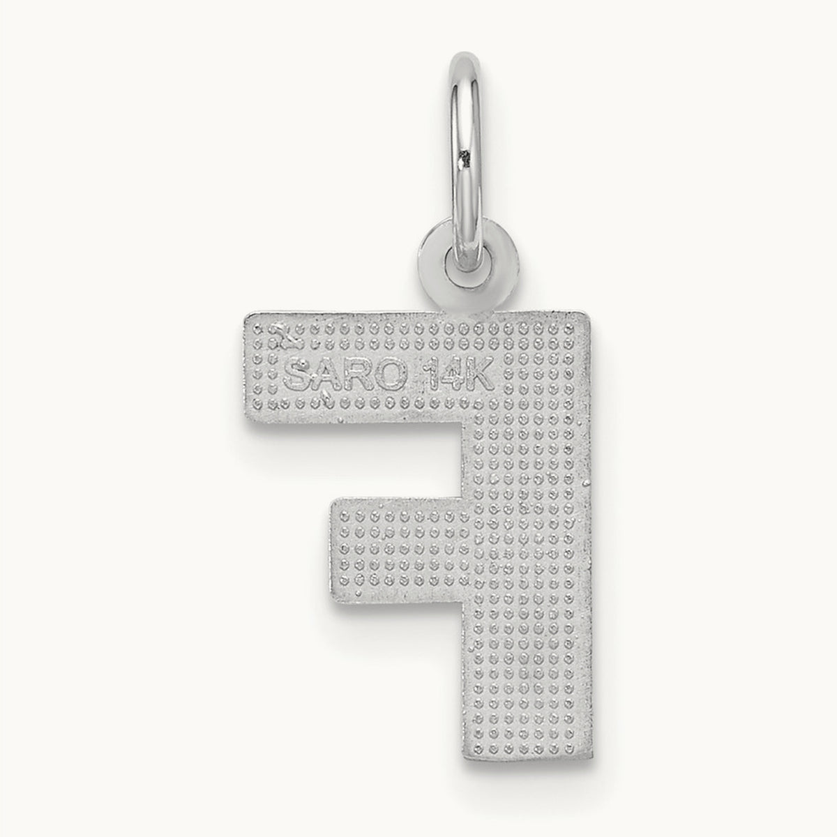 Satin Diamond-cut Initial Charm — 14K White Gold, F