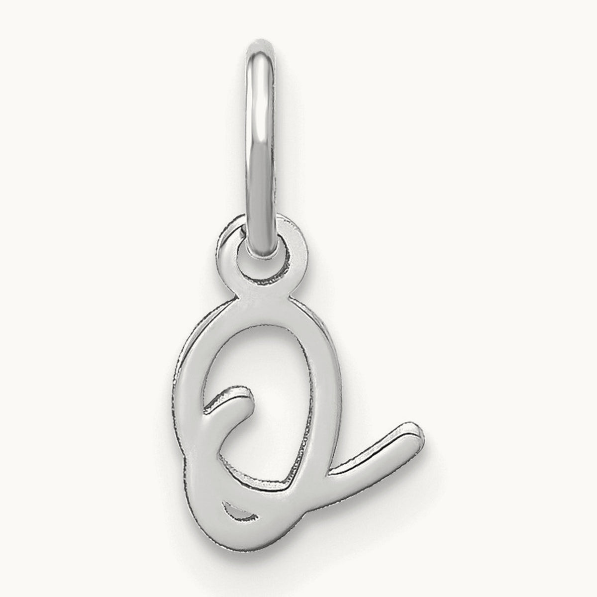 Upper case Initial Charm — 14K White Gold, O