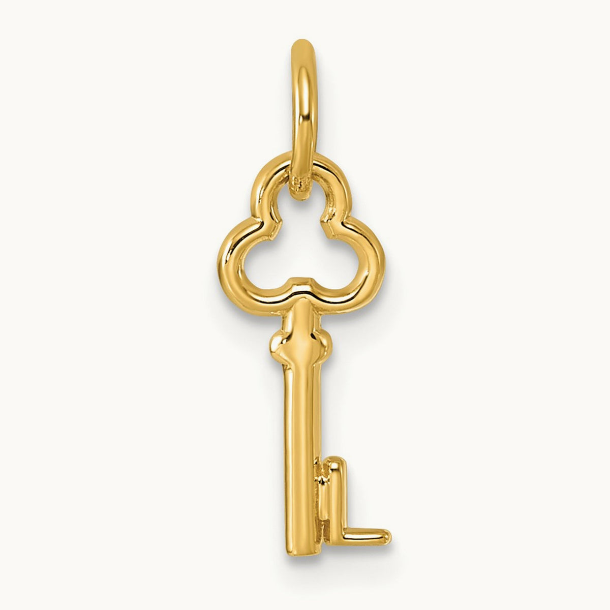 Key Initial Charm — 14K Yellow Gold, L