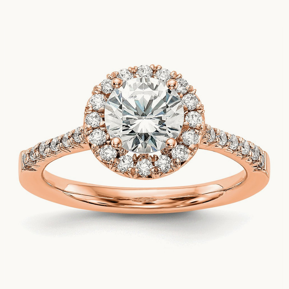 Semi-Mount Engagement Ring, 0.25-0.50 ct tw Lab-Grown Diamond — 1/3 ct (holds 1 ct center) · VS/SI (Great), 14K Rose Gold, 7
