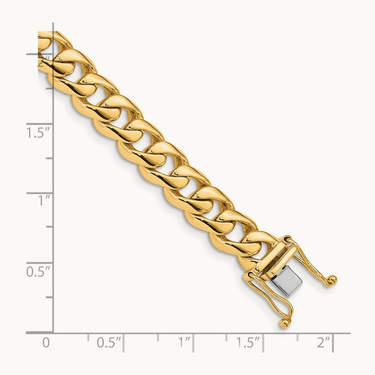 Hand-polished Rounded Curb Link Bracelet — 14K Yellow Gold, 8.3mm
