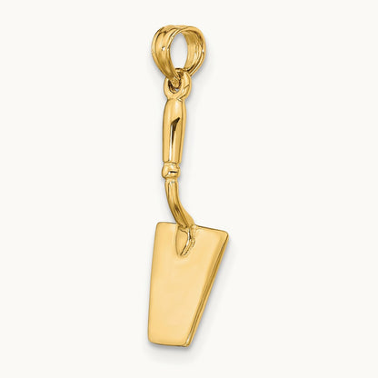 3-D Concrete Tool Spatula Charm, 14K
