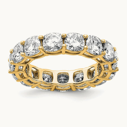 Cushion Eternity Band, 6.75 ct tw Lab-Grown Diamond — 14K Yellow Gold
