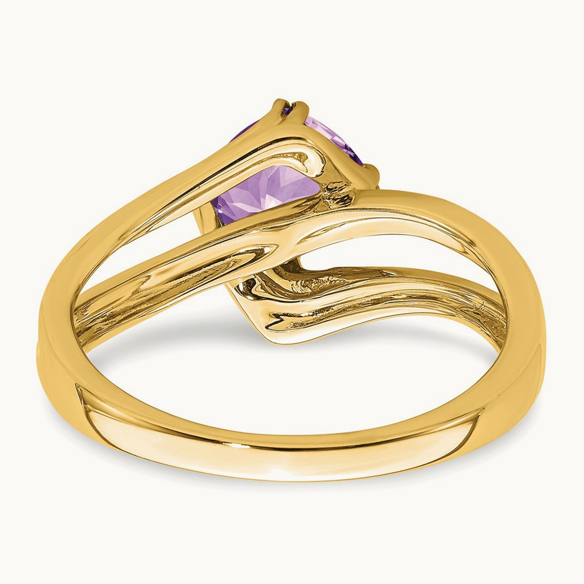 Amethyst and Diamond Ring, 0.04 ct tw — 14K Yellow Gold
