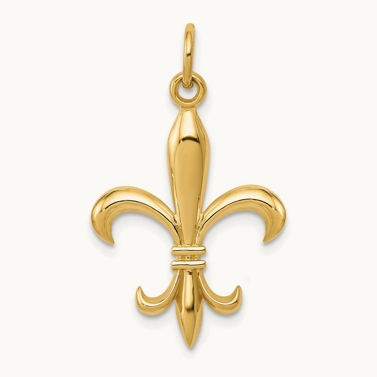 Hollow Fleur De Lis Charm — 14K Yellow Gold