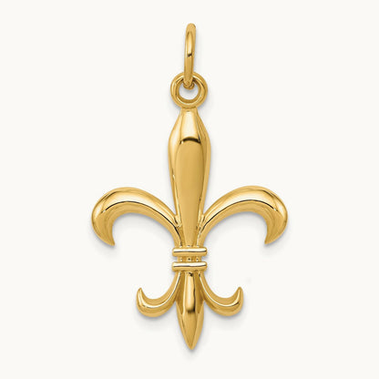 Hollow Fleur De Lis Charm — 14K Yellow Gold