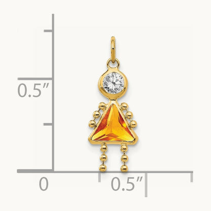 November Girl Birthstone Charm, 14K