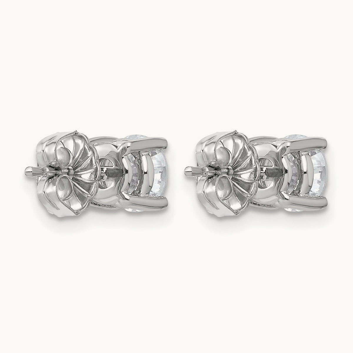 Round Lightweight Earrings, 0.25-6.00 ct tw Lab-Grown Diamond — 2 ct, 14K White Gold