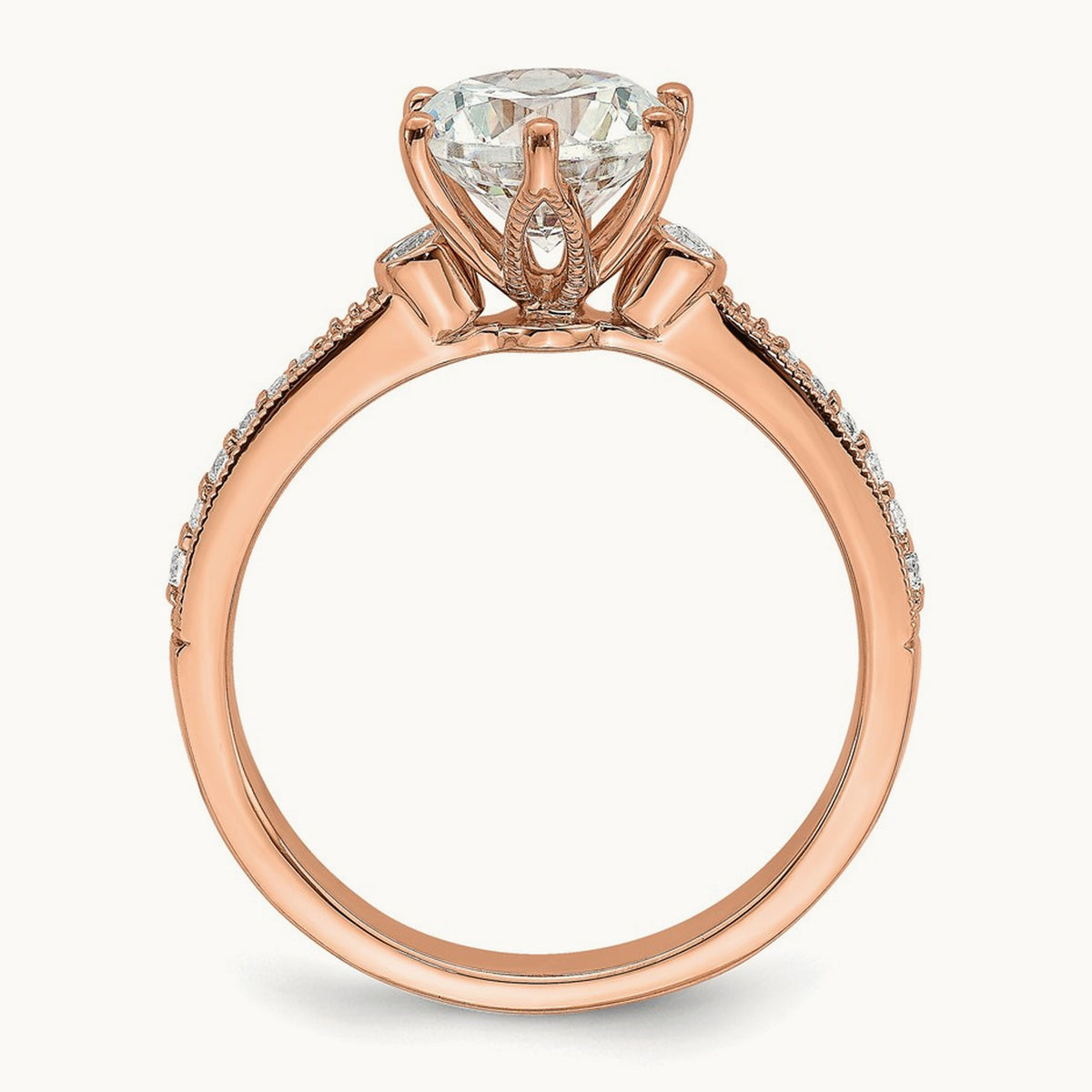 Round Semi-Mount Engagement Ring — 1 1/2 ct, 7