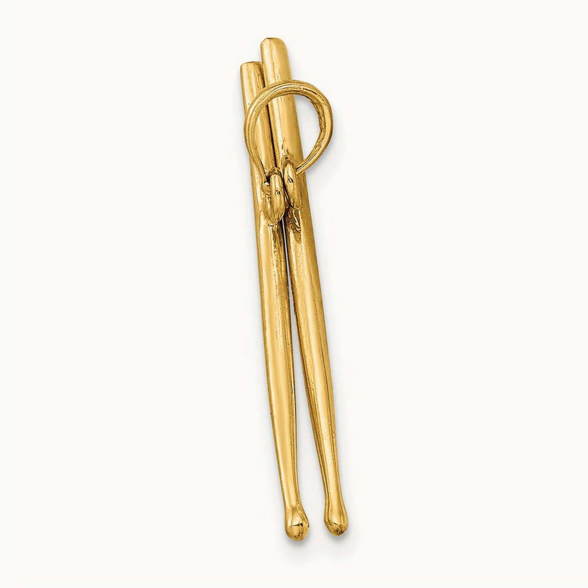 3-D Moveable Drum Sticks Charm, 14K