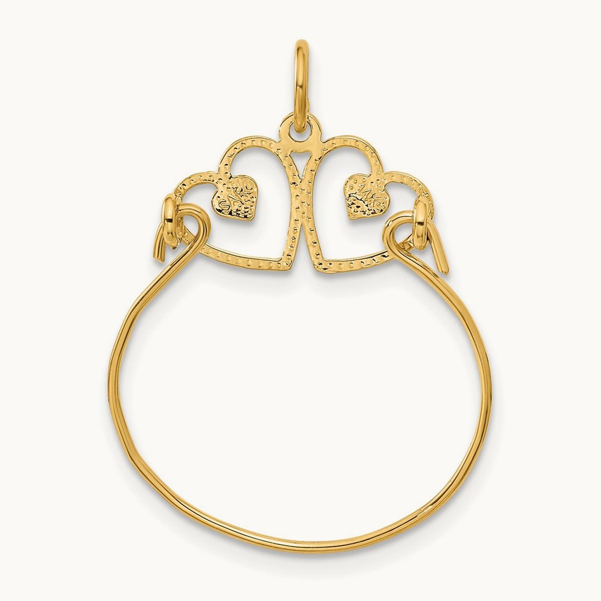 Heart Charm Holder — 14K Yellow Gold