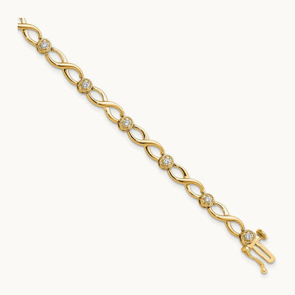 Infinity Bracelet, 0.50 ct tw Lab-Grown Diamond — 14K Yellow Gold, 7.25 in