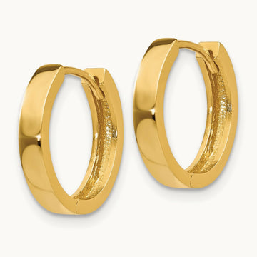 Round Hinged Hoop Earrings, 14K
