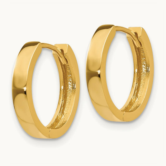 Round Hinged Hoop Earrings, 14K