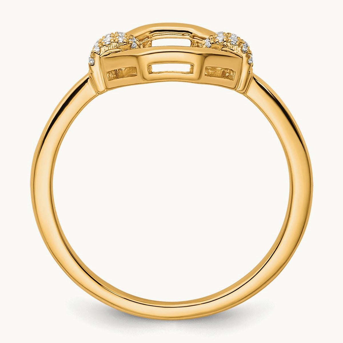Polished Diamond Octogon Fashion Ring, 14K