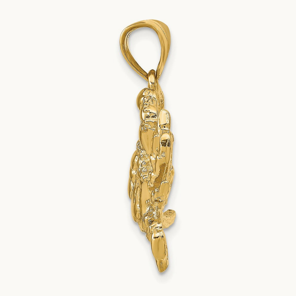 Blue Crab Pendant — 14K Yellow Gold, 30mm