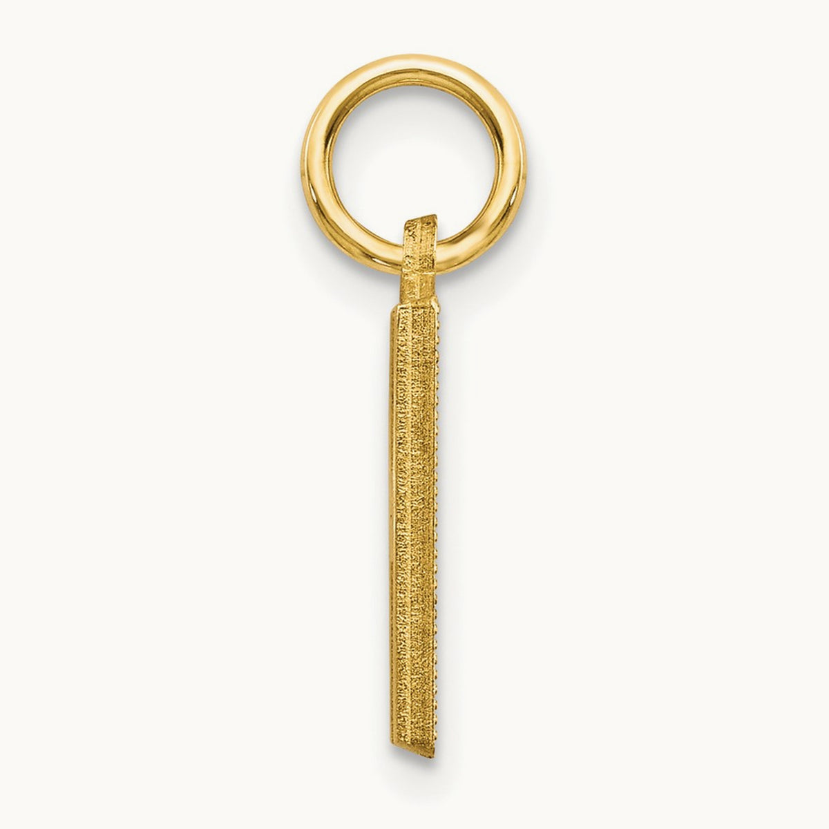 Satin Diamond-cut Initial Charm — 14K Yellow Gold, H