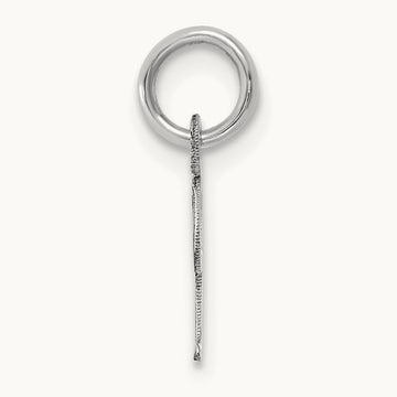 Small Script Letter I Initial Charm, 14K White Gold